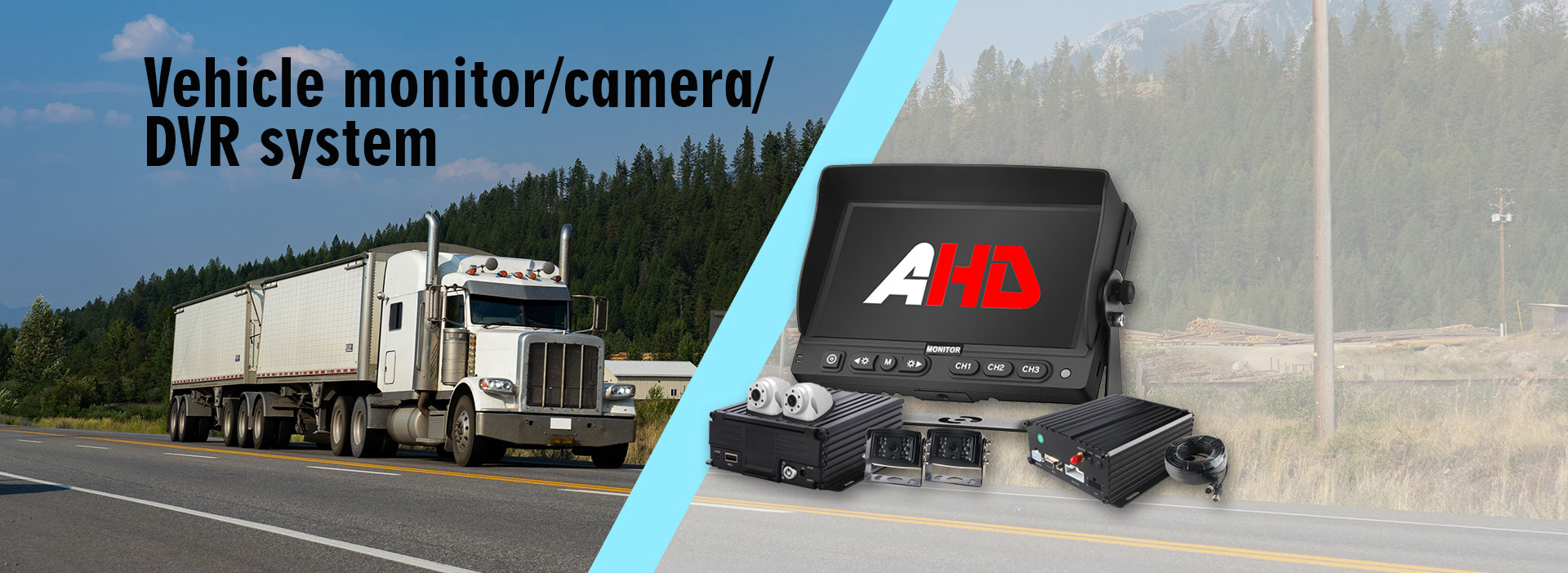 7 Inch Vehicle Surveillance Systems Truck Parking Display 