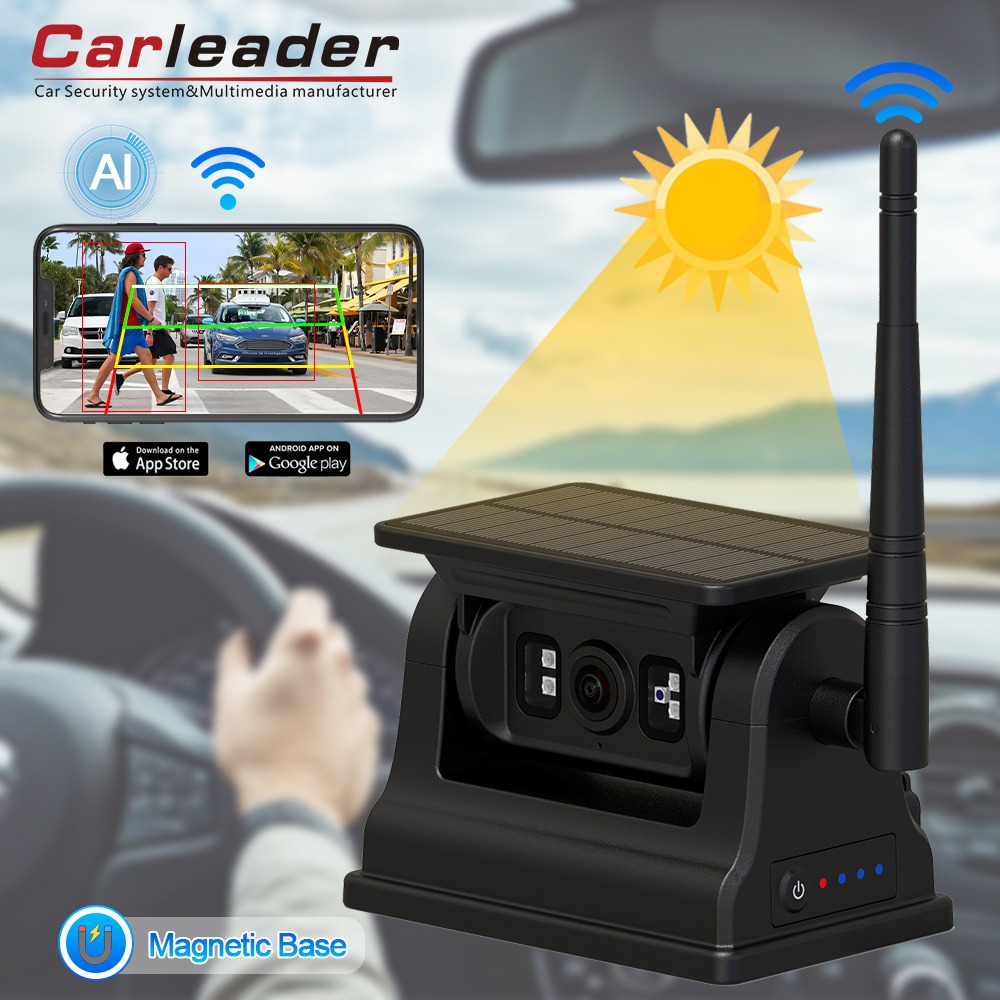 Carleader 1080P Magnetic Solar WiFi Wireless RV Backup Camera For IOS Android Carleader 1080P Magnetic Solar WiFi Wireless RV Backup Camera For IOS Android